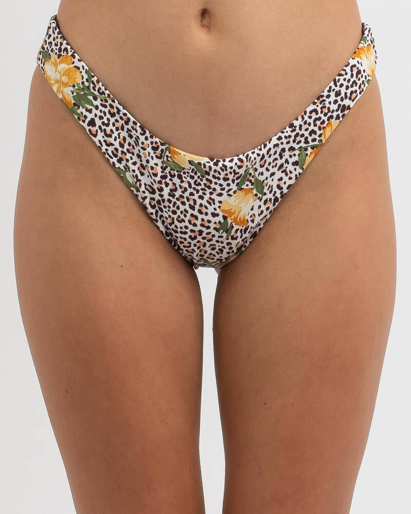 Hurley Jungle Cat Cheeky Bikini Bottom for Womens