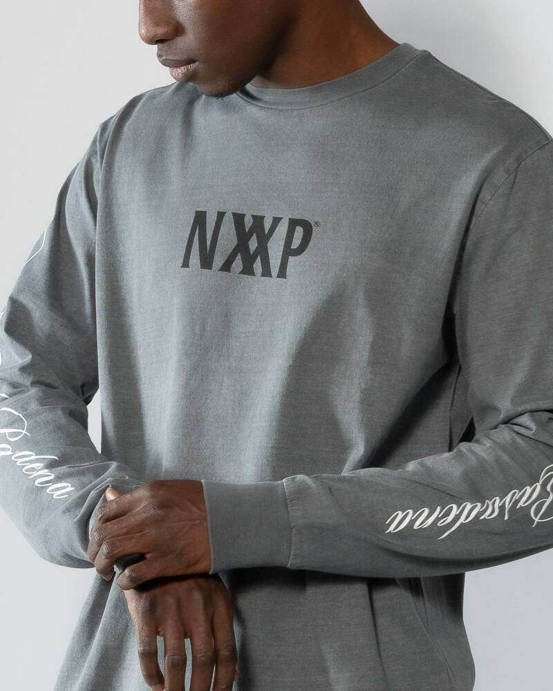 Nena & Pasadena Beam Heavy Duel Curved Long Sleeve T-Shirt for Mens