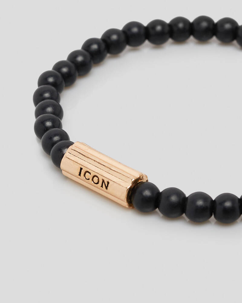 Icon Brand Stone Bead Bar Bracelet for Mens