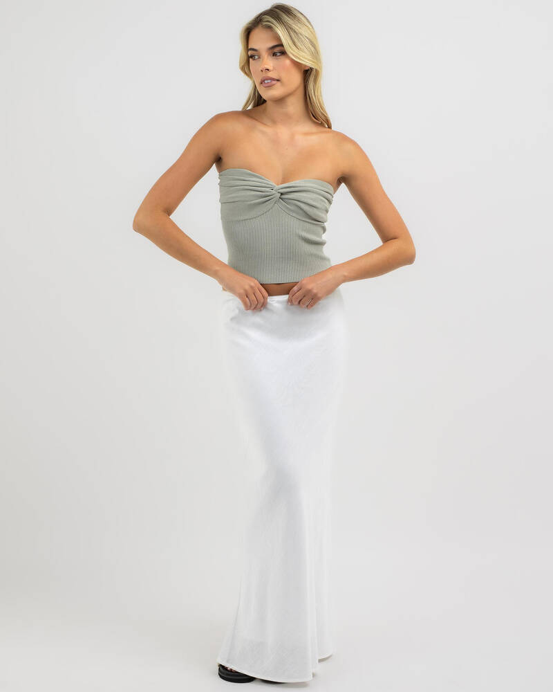 Mooloola Bianca Knit Tube Top In Sage - Fast Shipping & Easy Returns ...