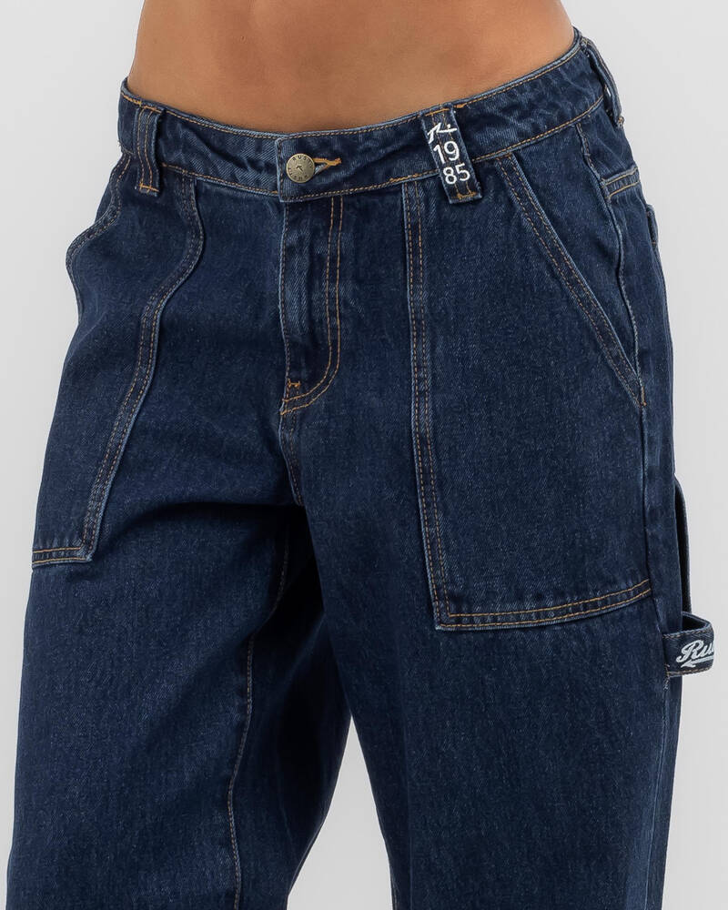 Rusty Billie Low Wide Denim Carpenter Jeans for Womens