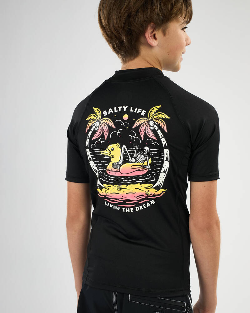 Salty Life Boys' Sweet Escape Short Sleeve Rash Vest for Mens