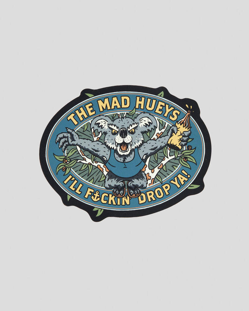 The Mad Hueys Drop Bear Sticker for Mens