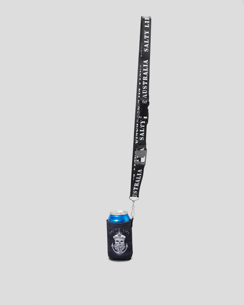 Salty Life Anchors Lanyard Stubby Cooler for Mens