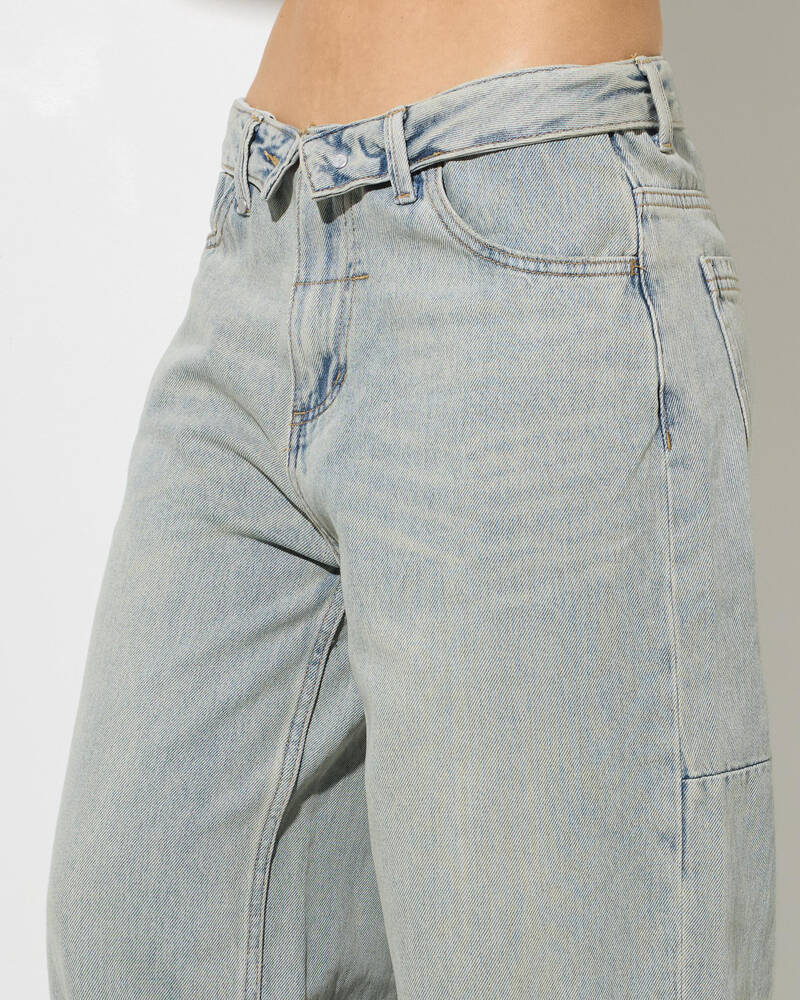 Thrills Murphy Folded Waist Baggy Jeans for Womens