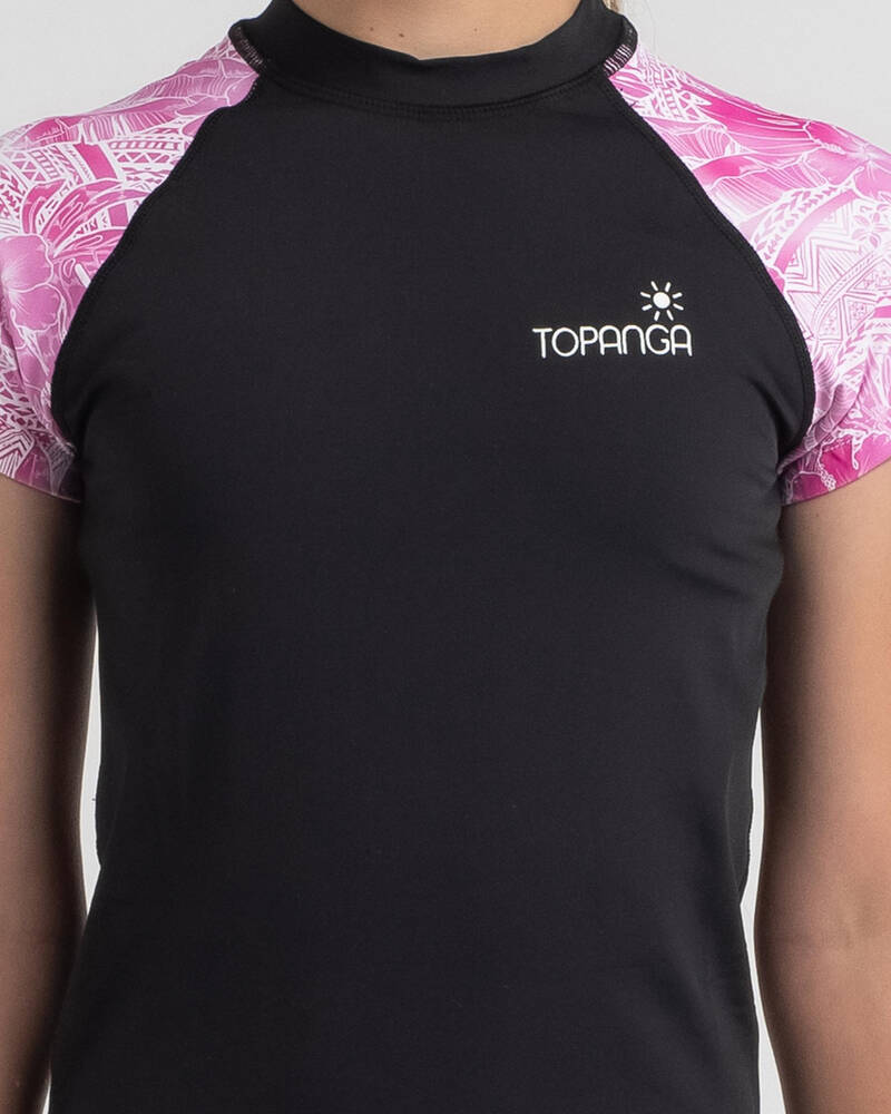 Topanga Girls' Calypso Short Sleeve Rash Vest for Womens