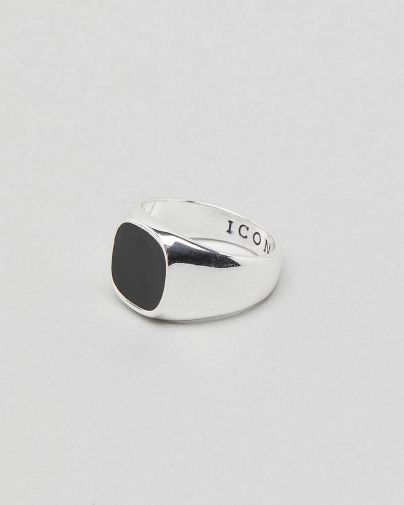 Icon Brand Sunday Enamel Signet Ring for Mens