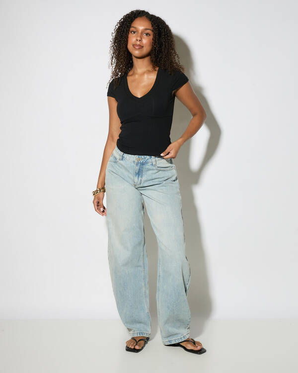 Ava And Ever Indie Basic V Neck Tee for Womens