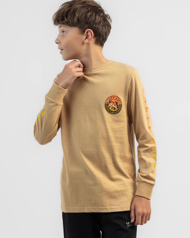 Salty Life Boys' Hooked Long Sleeve T-Shirt for Mens