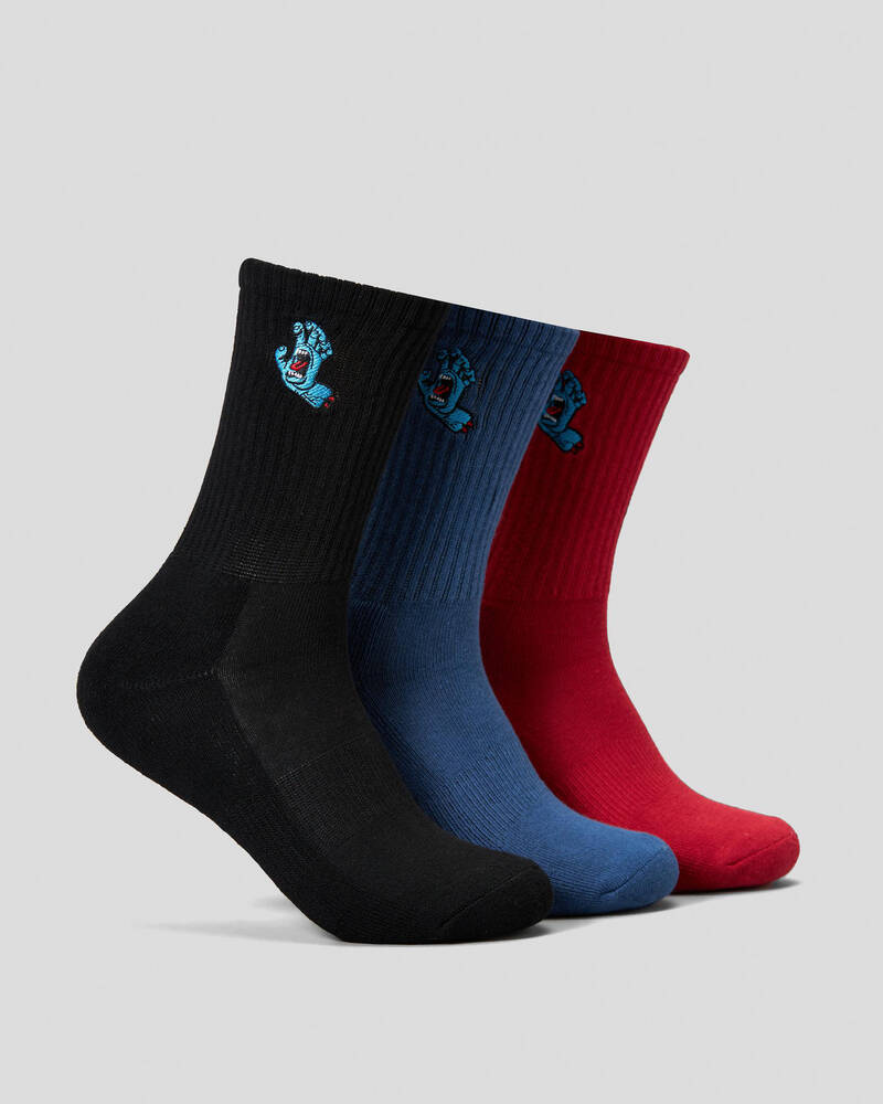 Santa Cruz Screaming Hand Socks 3 Pack for Mens