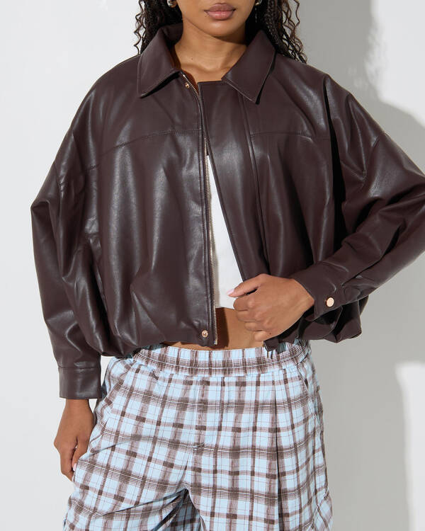 Ava And Ever Frankie Faux Leather Jacket for Womens