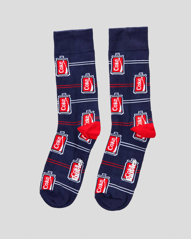 FOOT-IES Coke Cans Stripe Organic Cotton Socks for Mens