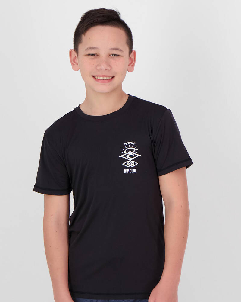 Rip Curl Boys' Search Logo Short Sleeve Rash Vest for Mens