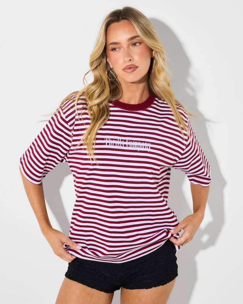 Thrills Primitive Stripe Square T-Shirt for Womens