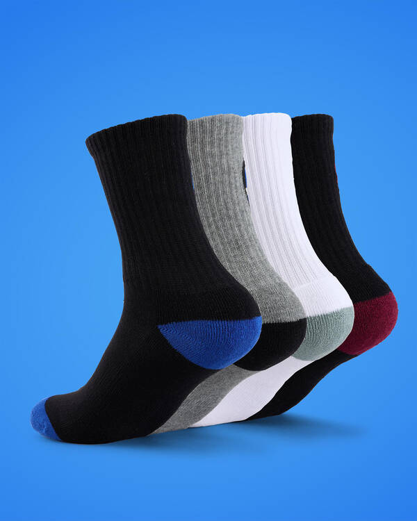 Santa Cruz Boys' Bold Shadow Dot Crew Socks 4 Pack for Mens