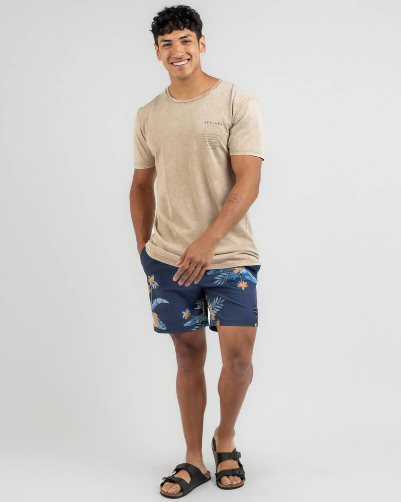 Skylark Blue Tropics Mully Shorts for Mens