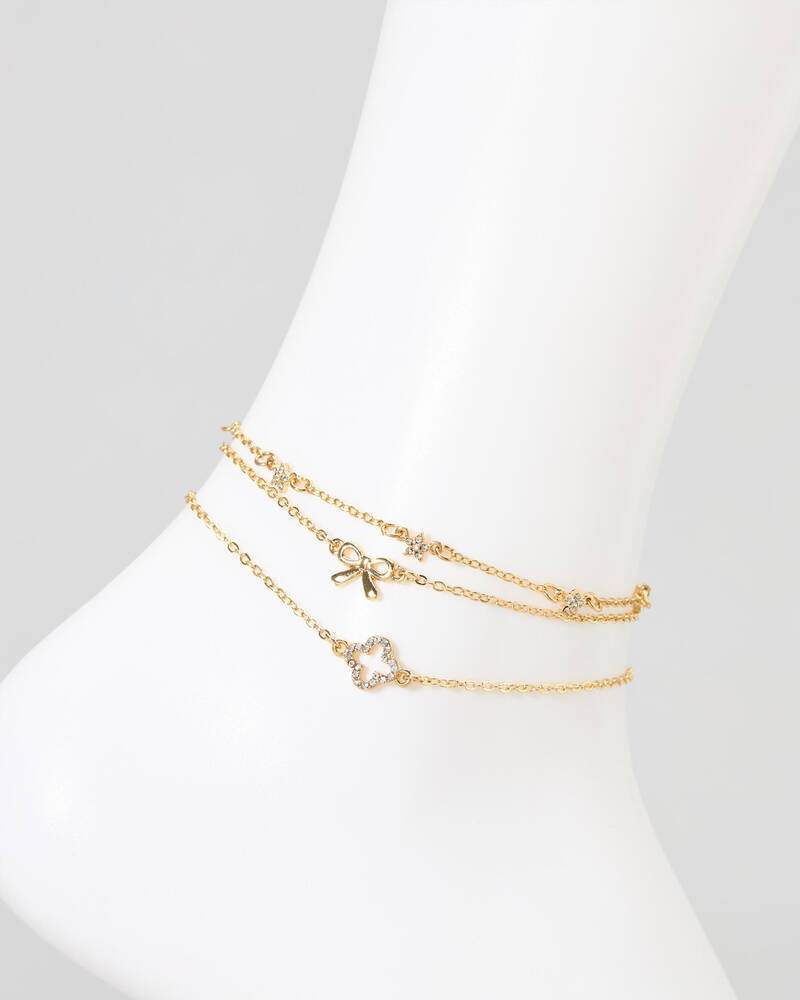 Karyn In LA Bow Tie Anklet Pack for Womens