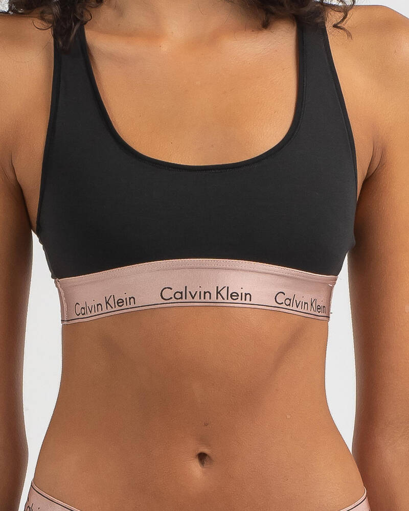 Calvin Klein Cotton Metallic Unlined Bralette for Womens