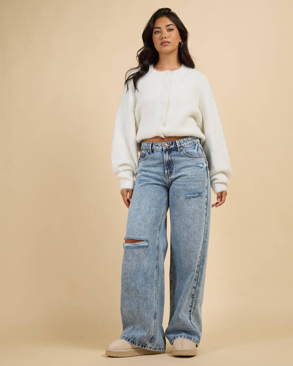 DESU Haze Low Waist Wide Leg Jeans for Womens