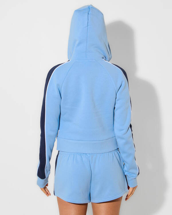 Rusty Retro Lines Zip Through Hoodie for Womens