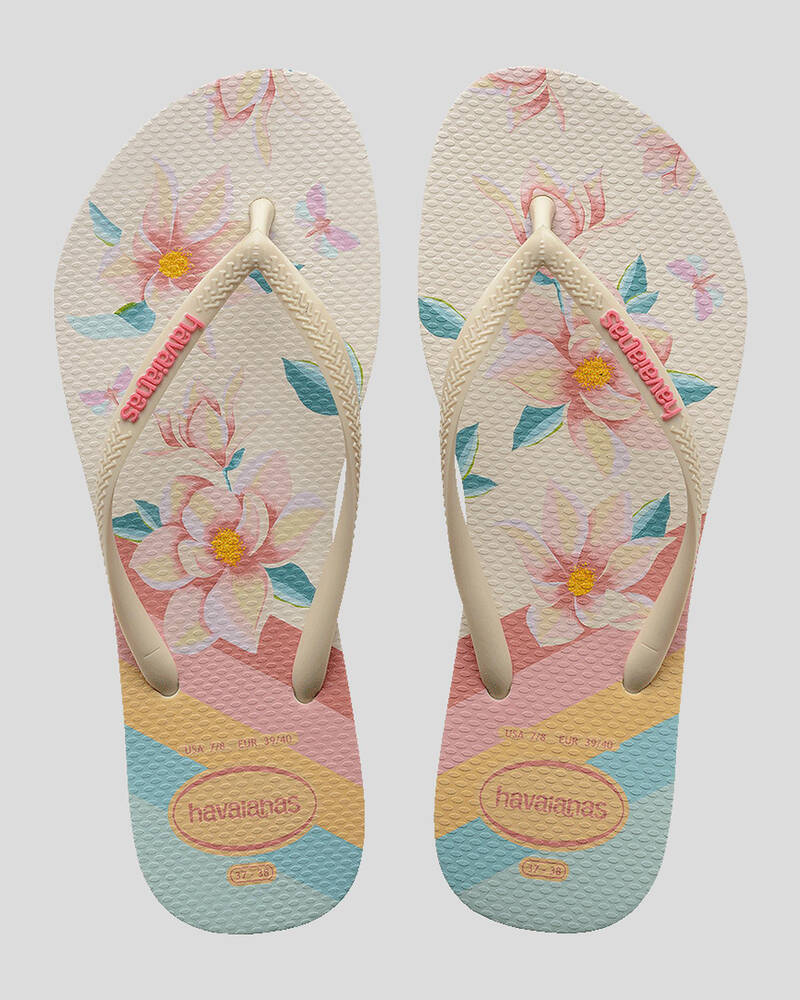 Havaianas Slim Floral Thongs for Womens image number null