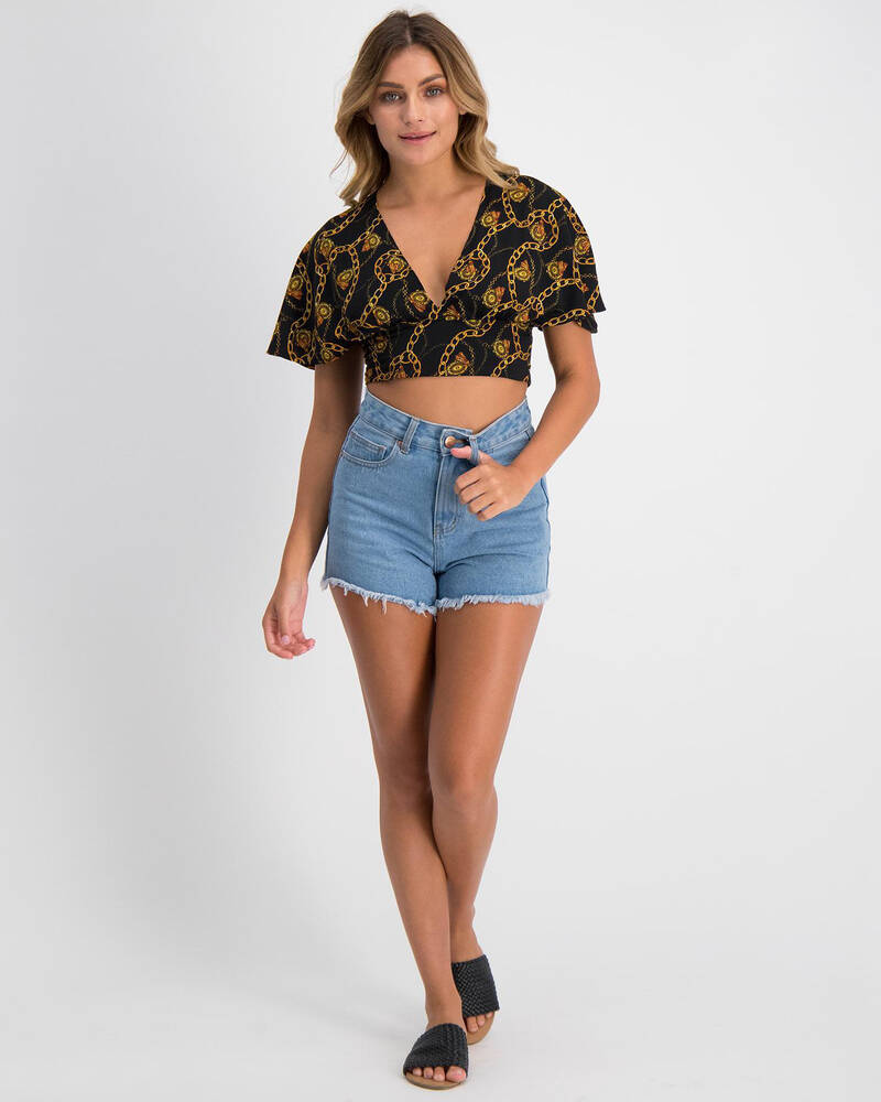 Ava And Ever Band Of Gold Top for Womens