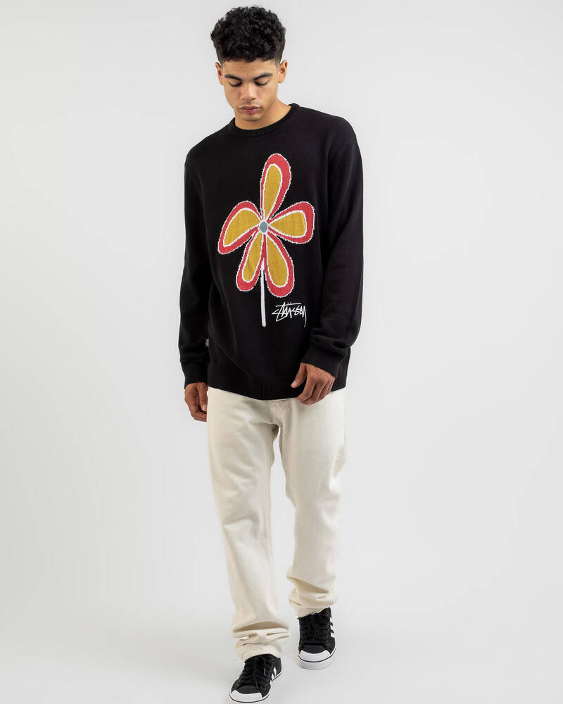 Stussy Jacquard Flower Knit Sweatshirt for Mens