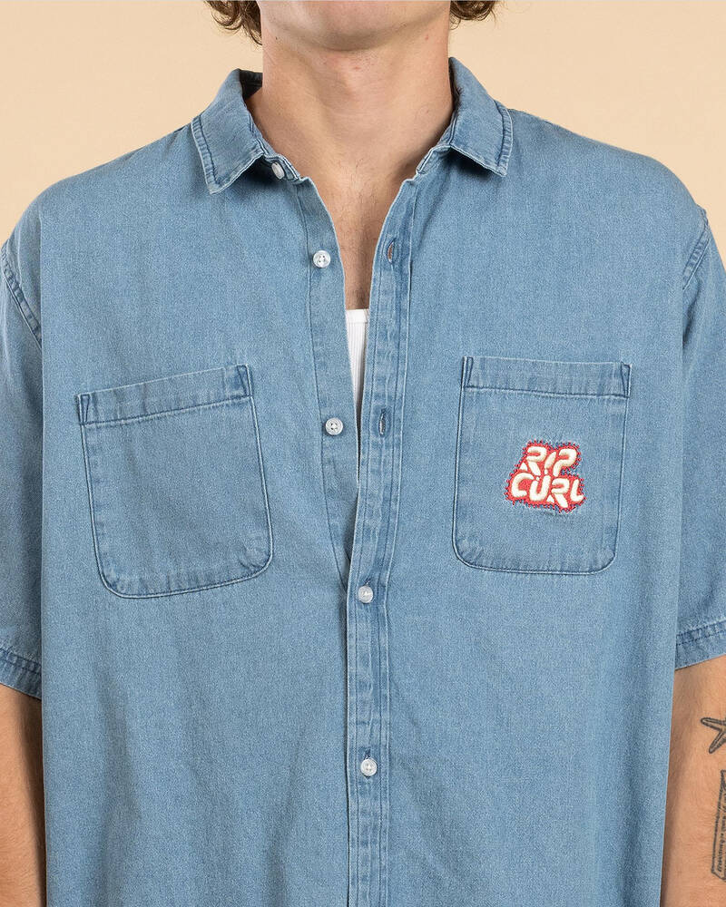 Rip Curl Raw Energy Denim Short Sleeve Shirt for Mens