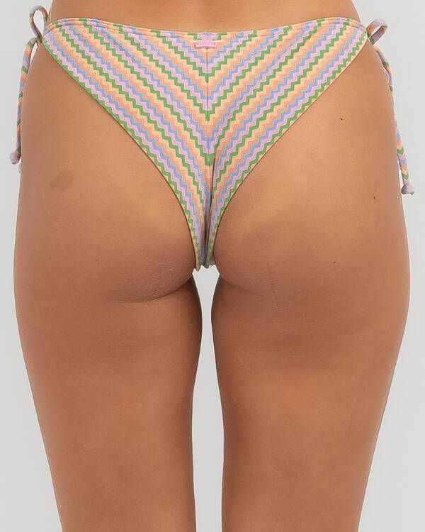 Roxy Wavy Stripe Cheeky Tie Side Bikini Bottom for Womens