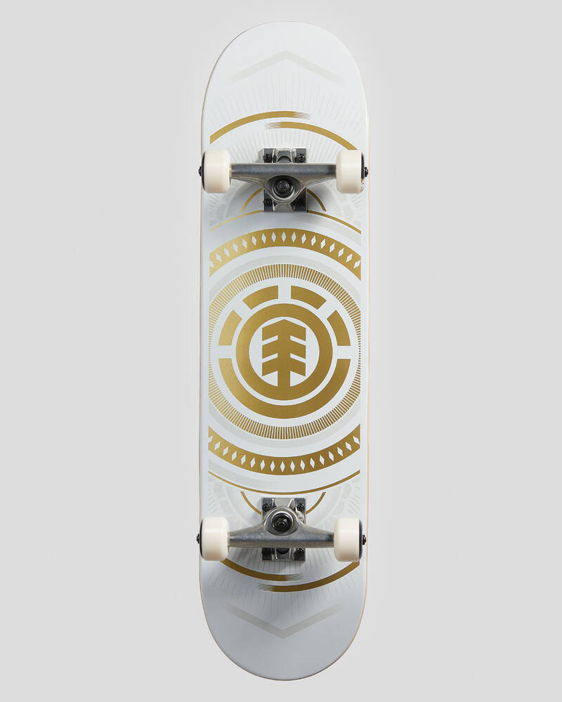 Element Hatched White Gold 8.0" Complete Skateboard for Mens