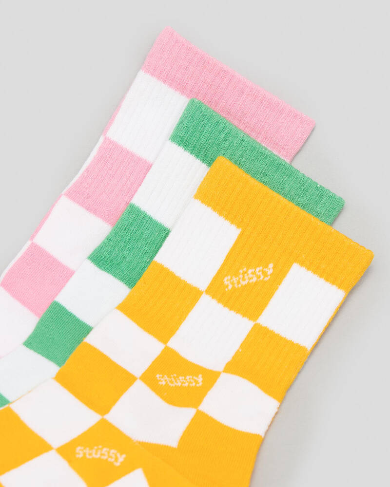 Stussy Womens Checked Sock Pack for Womens