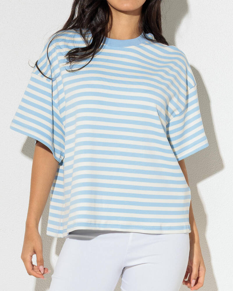 Mooloola Jordie Striped Short Sleeve T-Shirt for Womens