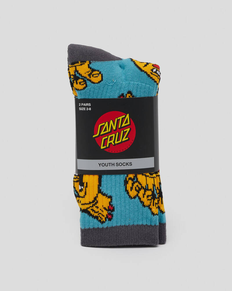 Santa Cruz Boys' Crowded Hand Crew Socks 2 Pack for Mens