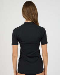 Rip Curl Premium Surf Zip Through Short Sleeve Rash Vest for Womens image number null