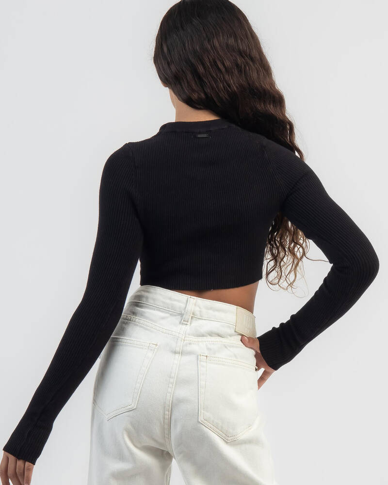 Ava And Ever Girls' Basic Long Sleeve Crop Knit Top for Womens