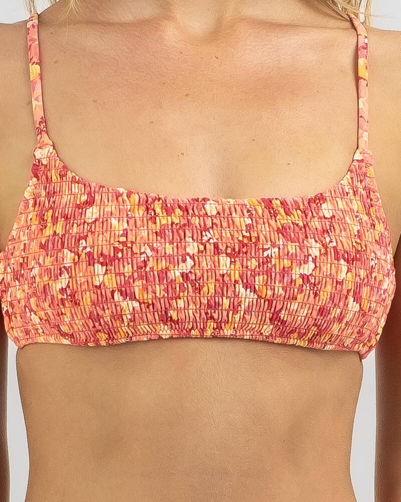 Rhythm Zadie Floral Smocked Crop Bikini Top for Womens