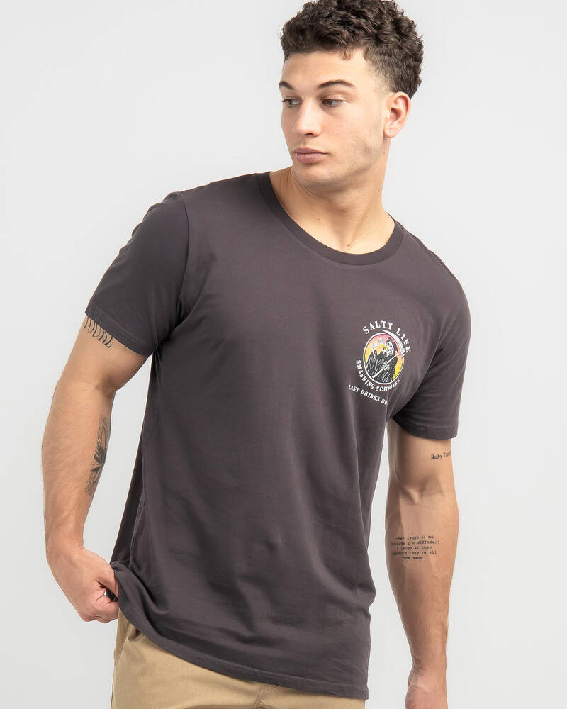 Salty Life Last Drinks T-Shirt for Mens