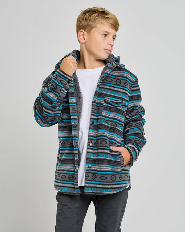 Boys' Contrary Hooded Long Sleeve Shirt