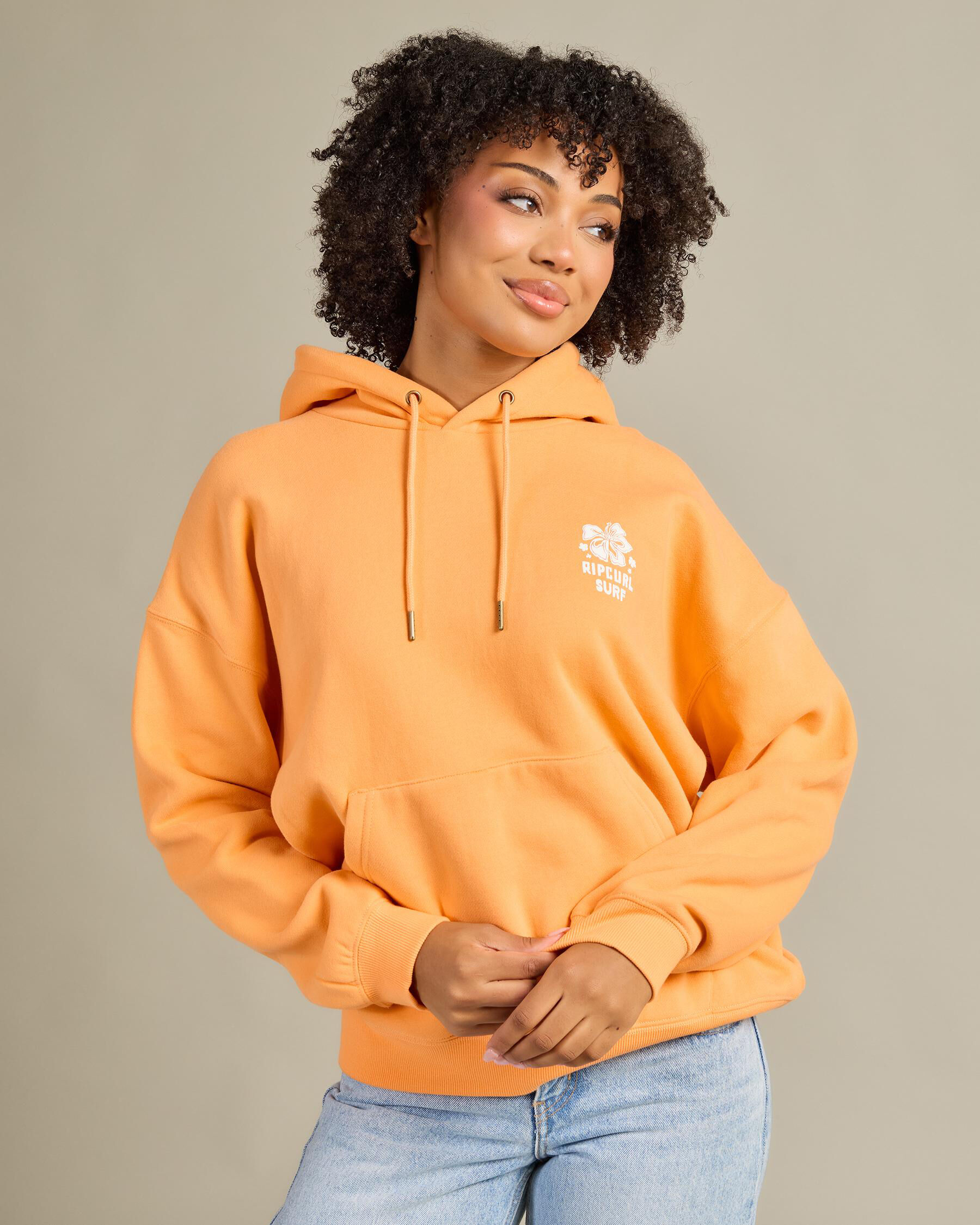 Shop Rip Curl Hibiscus Heritage Hoodie In Light Orange - Fast