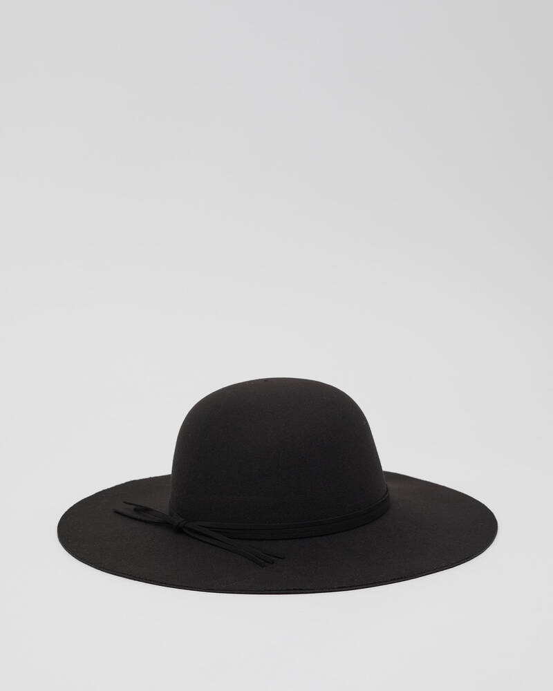Shop Mooloola Eva Floppy Felt Hat In Black Fast Shipping & Easy