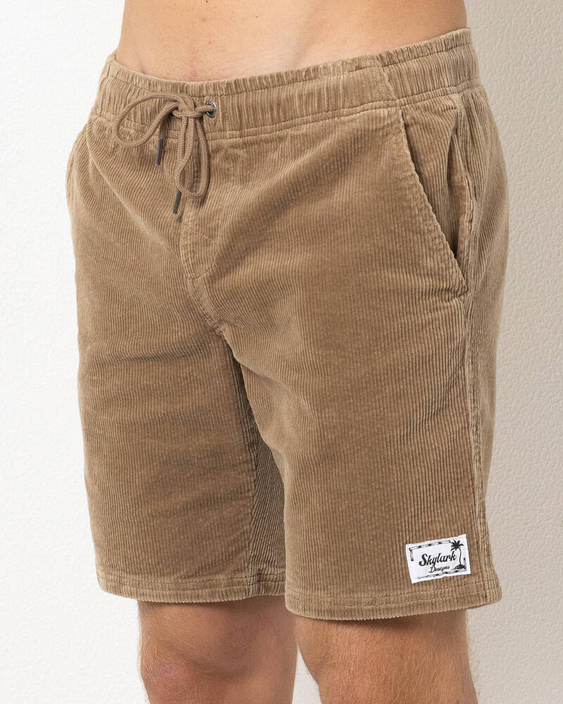 Skylark Shale Elastic Waist Shorts for Mens