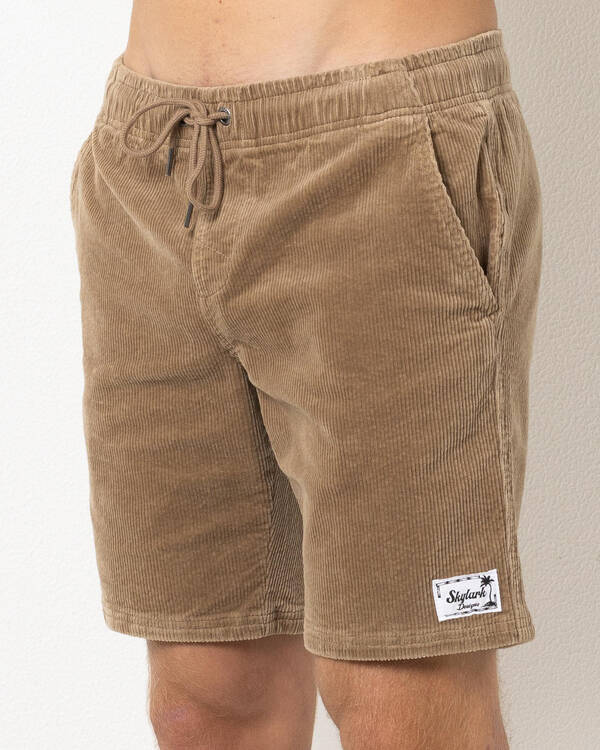 Skylark Shale Elastic Waist Shorts for Mens
