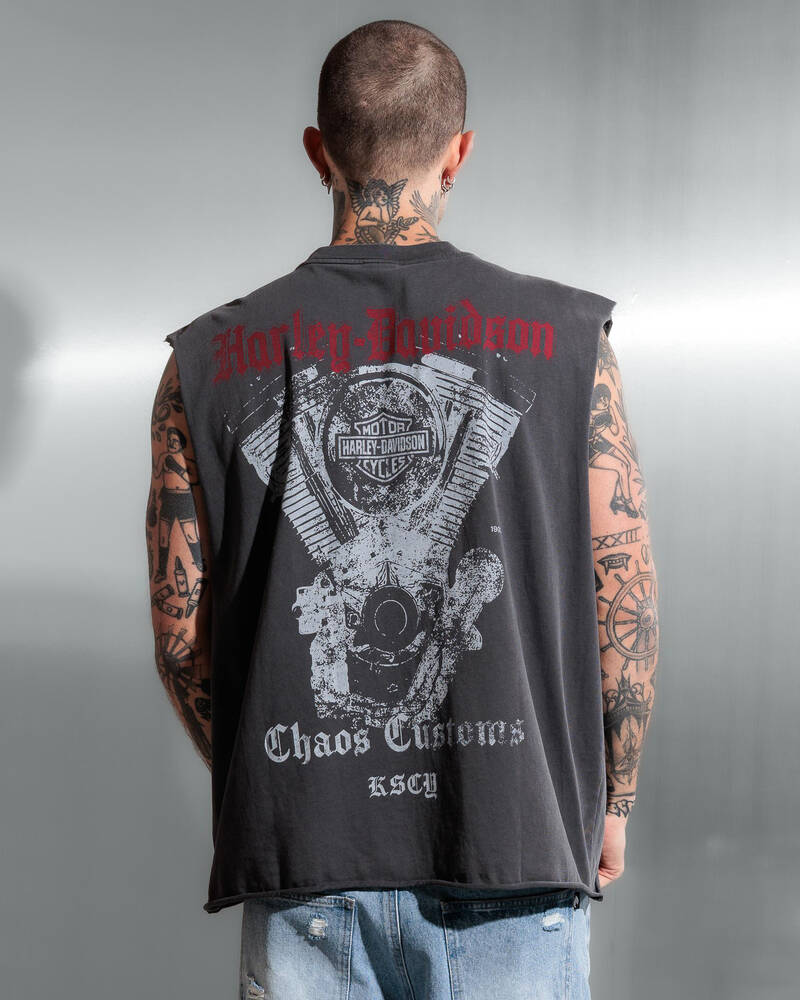 Kiss Chacey Harley-Davidson Cylinders Mechanic Muscle Tank for Mens
