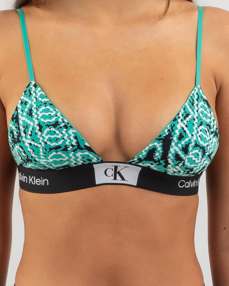 Calvin Klein 1996 Cotton Unlined Triangle Bralette In Layered Wavy Logo  Print/fresh Peppermint - FREE* Shipping & Easy Returns - City Beach United  States