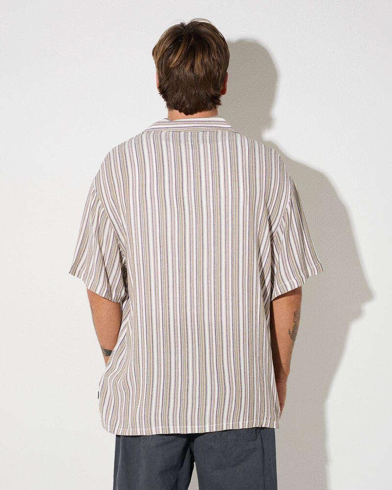 Brixton Bunker Twisted Stripe Short Sleeve Shirt for Mens
