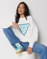 GUESS Multi-Colour Triangle Crew Neck Sweatshirt for Womens image number null