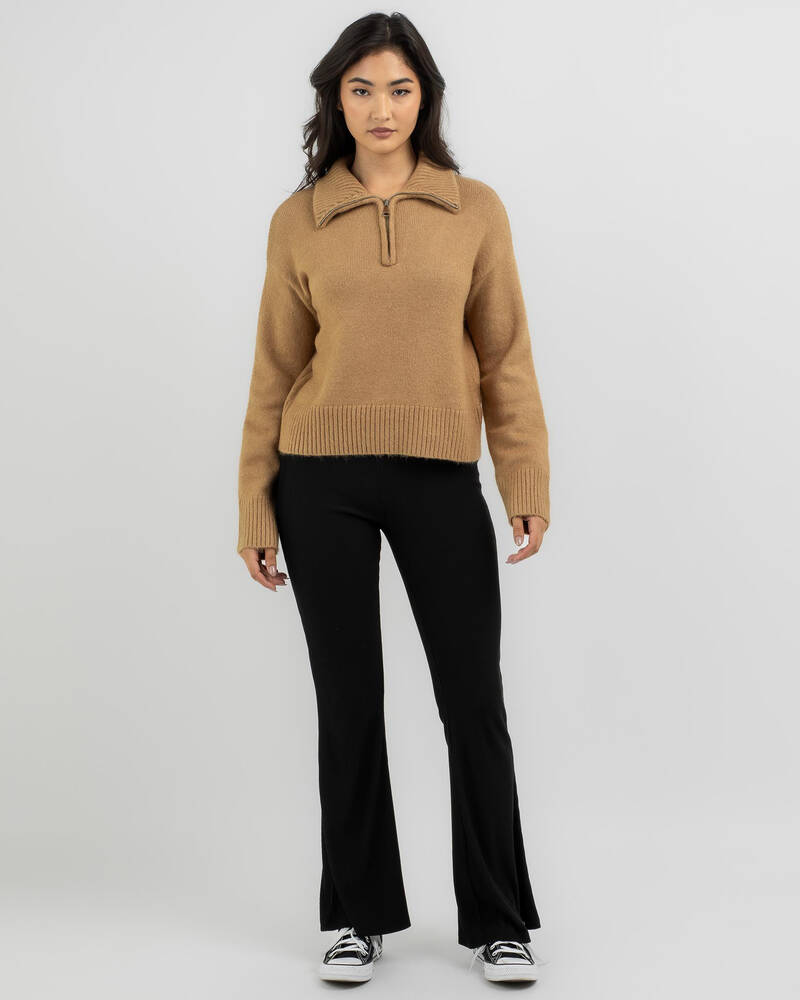 Ava And Ever Stanford Half Zip Collared Knit Jumper for Womens
