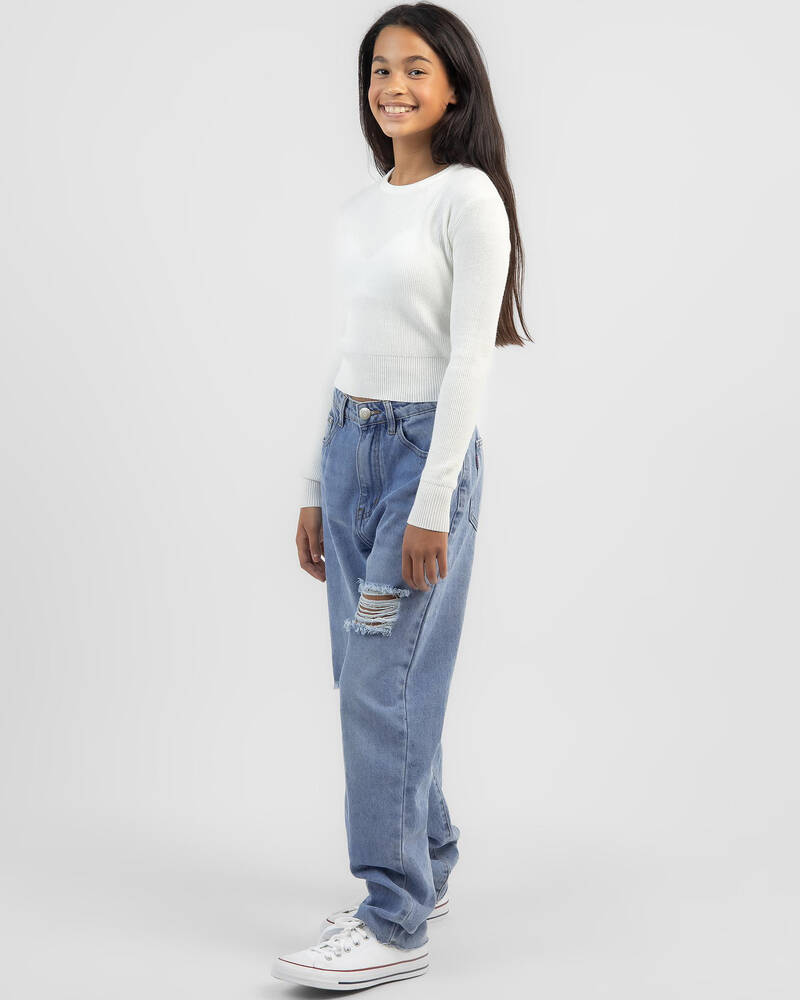 Mooloola Girls' Basic Crew Neck Knit Jumper for Womens