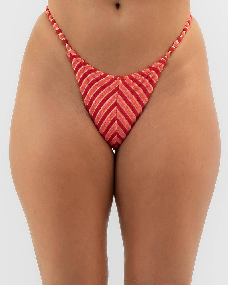 Rhythm Terry Sands Stripe String Bikini Bottom for Womens