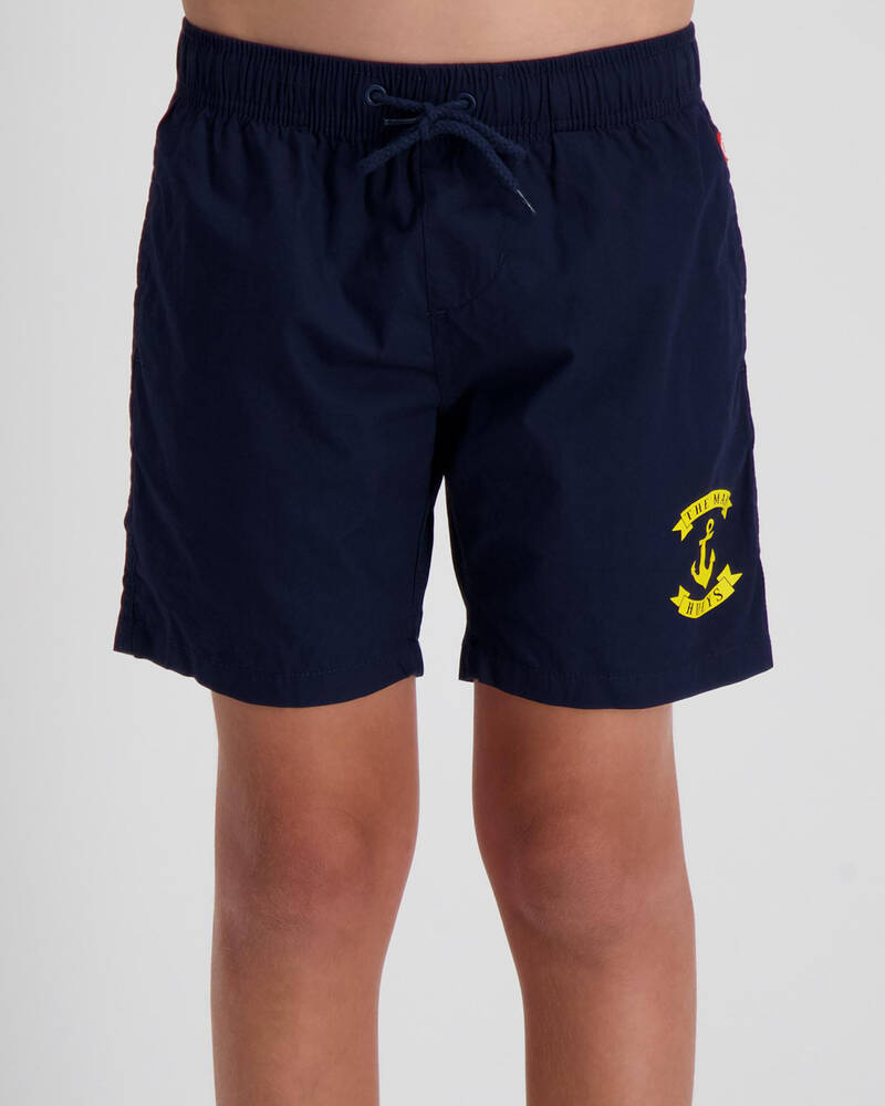 The Mad Hueys Boys' Anchor Elastic Shorts for Mens